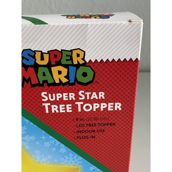 Nintendo Super Mario 9" Super Star Light Up LED Plug In Christmas Tree Topper - Picture 6 of 10